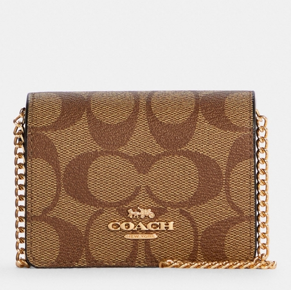 Coach Boxed Mini Wallet on a Chain with Charms - Picture 2 of 4